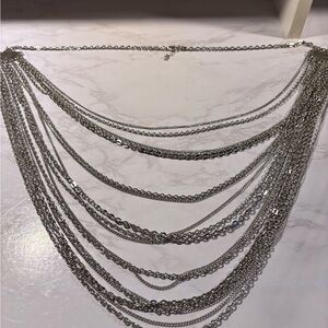 Elegant Silver Layered Necklace
